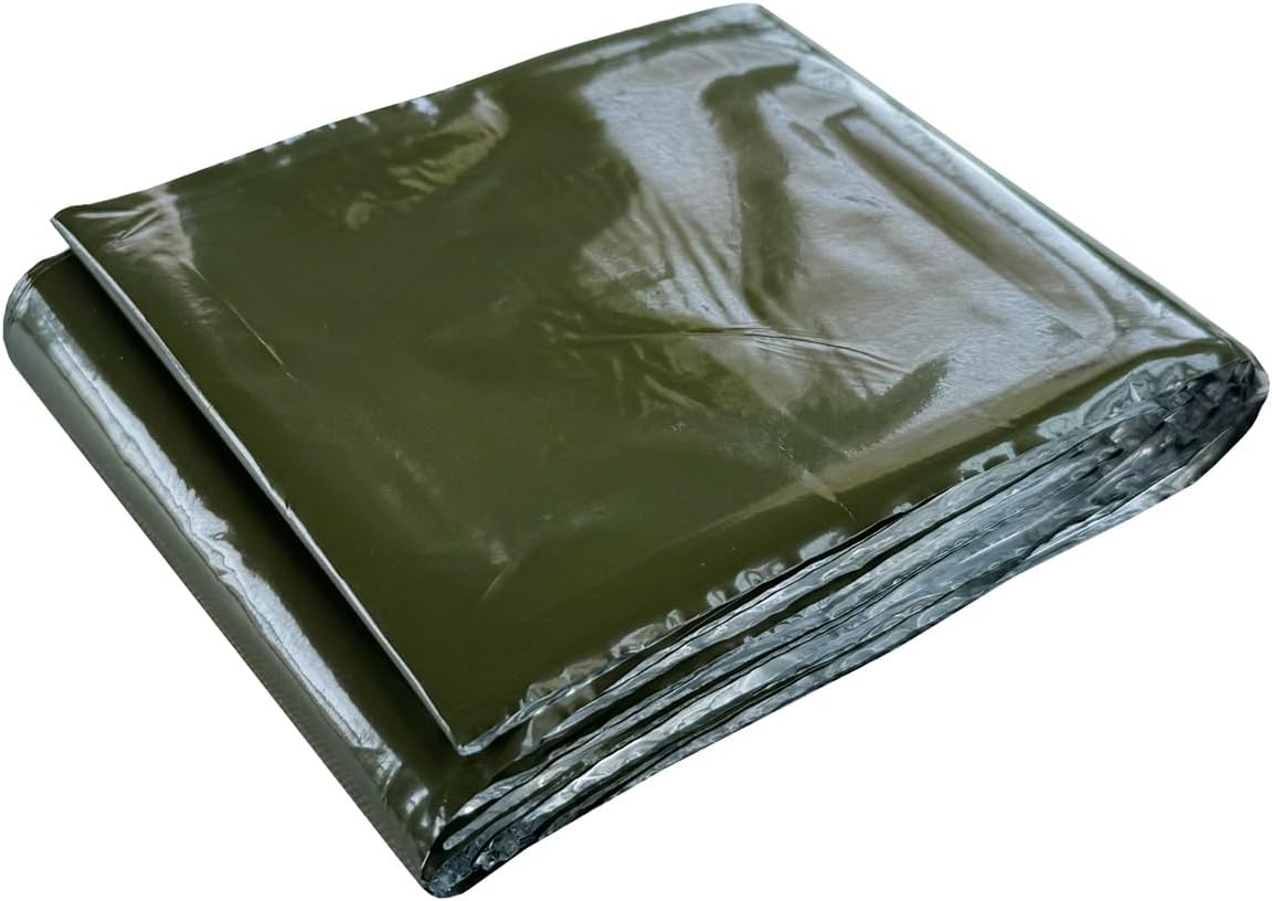 Rescue Essentials Hypothermia Wrap Blanket, Oversized 60" x 96", Mylar/Lightweight Polyethylene Fabric (OD Green)