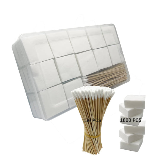 2 Inch Gun Cleaning Patches Pad & Gun Cleaning Swabs Round Tip with Bamboo Handle in Clear Storage Case 9mm Gun Cleaning Kit