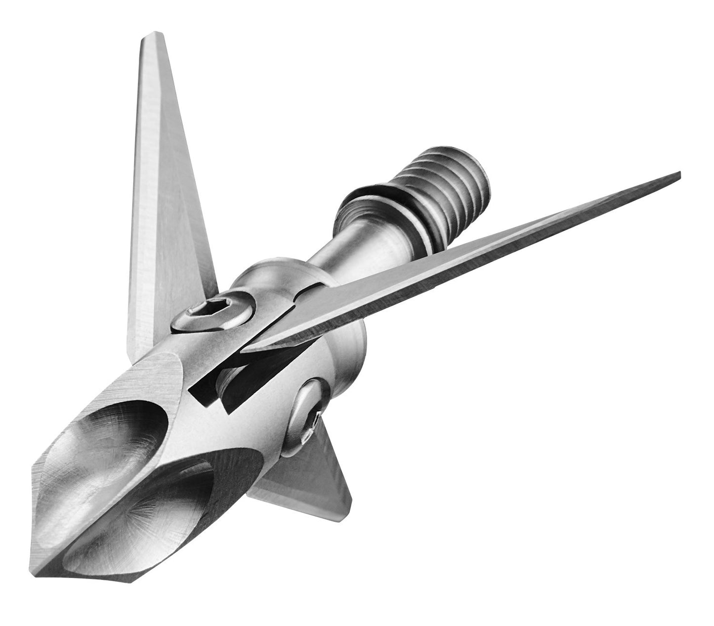Hydroshock Pivoting Broadheads | 3 Pack | 100 Grain Screw-In Cross Bow Hydroshock-X Pivoting Broadhead, Cross Bow Arrow Heads, Bow Hunting Accessories, 0.032”, Stainless Steel
