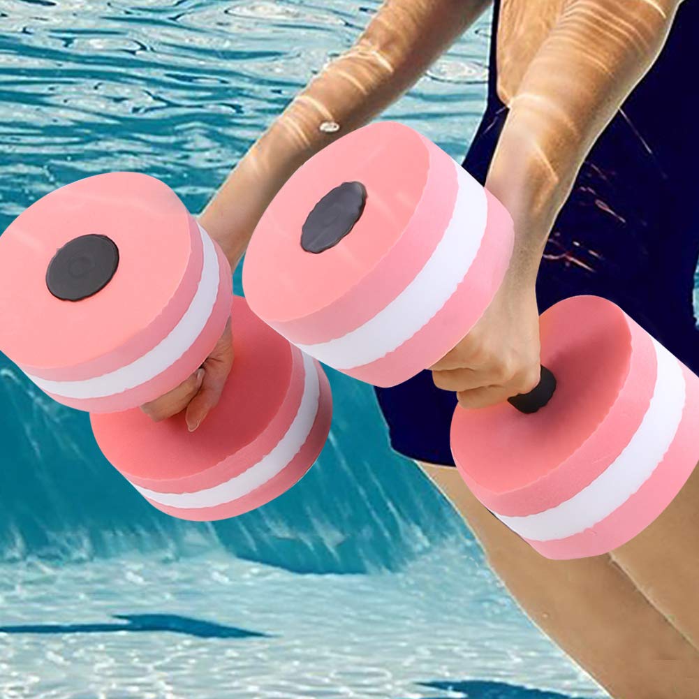 Generic Water Weights Dumbbells, Pool Exercise Equipment For Adults Water Float Bodybuilding Training 1 Pair Fitness Yoga Dumbbell Barbell (Pink), Genericbngas4tr2y-02
