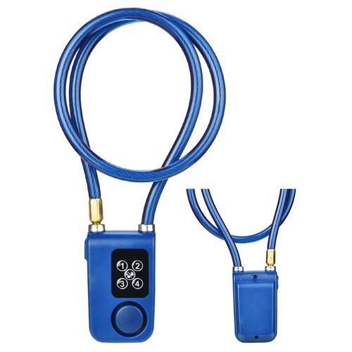Chain Lock for Bike with Alarm, Y787 Smart Alarm Lock Waterproof AntiTheft Motorcycle Chain Lock for Scooter/Stroller/Gate Blue