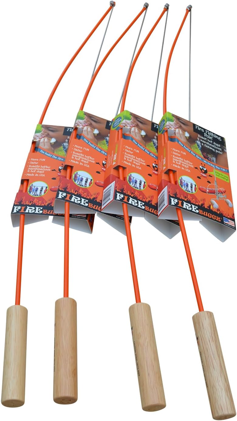 Fishing Pole Campfire Roasters Bundle Packs Campfire Roasting Sticks Outdoor Firepit Tools