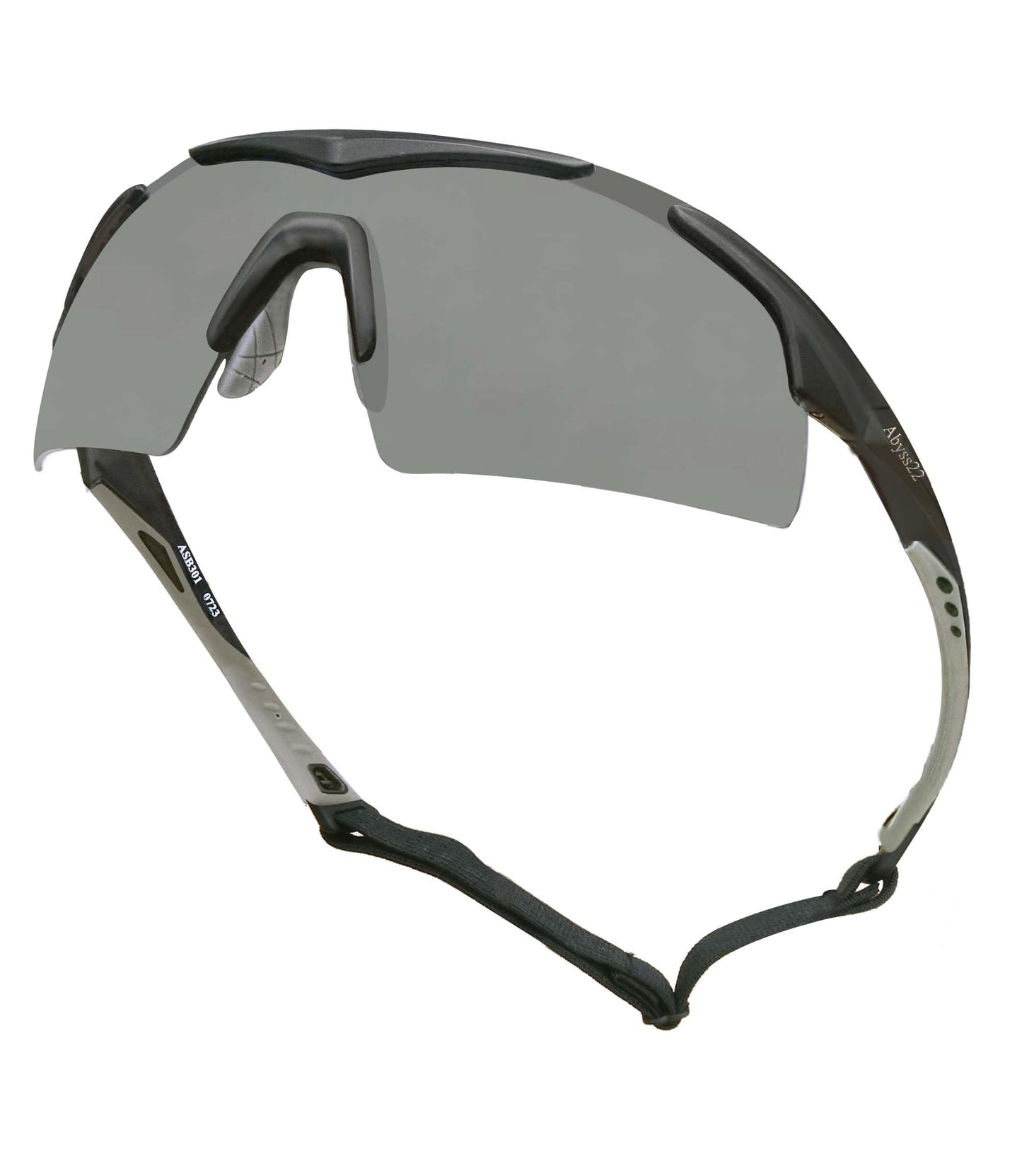 Abyss22 Sport Sunglasses for Men/Women, Wraparound TR90 Frame, Adjustable Nose Pad, For Cycling Running Golfing Outdoor Sports (Matte Black)