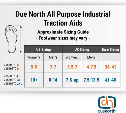 Due North Industrial Ice Cleats for Men & Women - 16-Spike Traction Aids for Snow & Ice