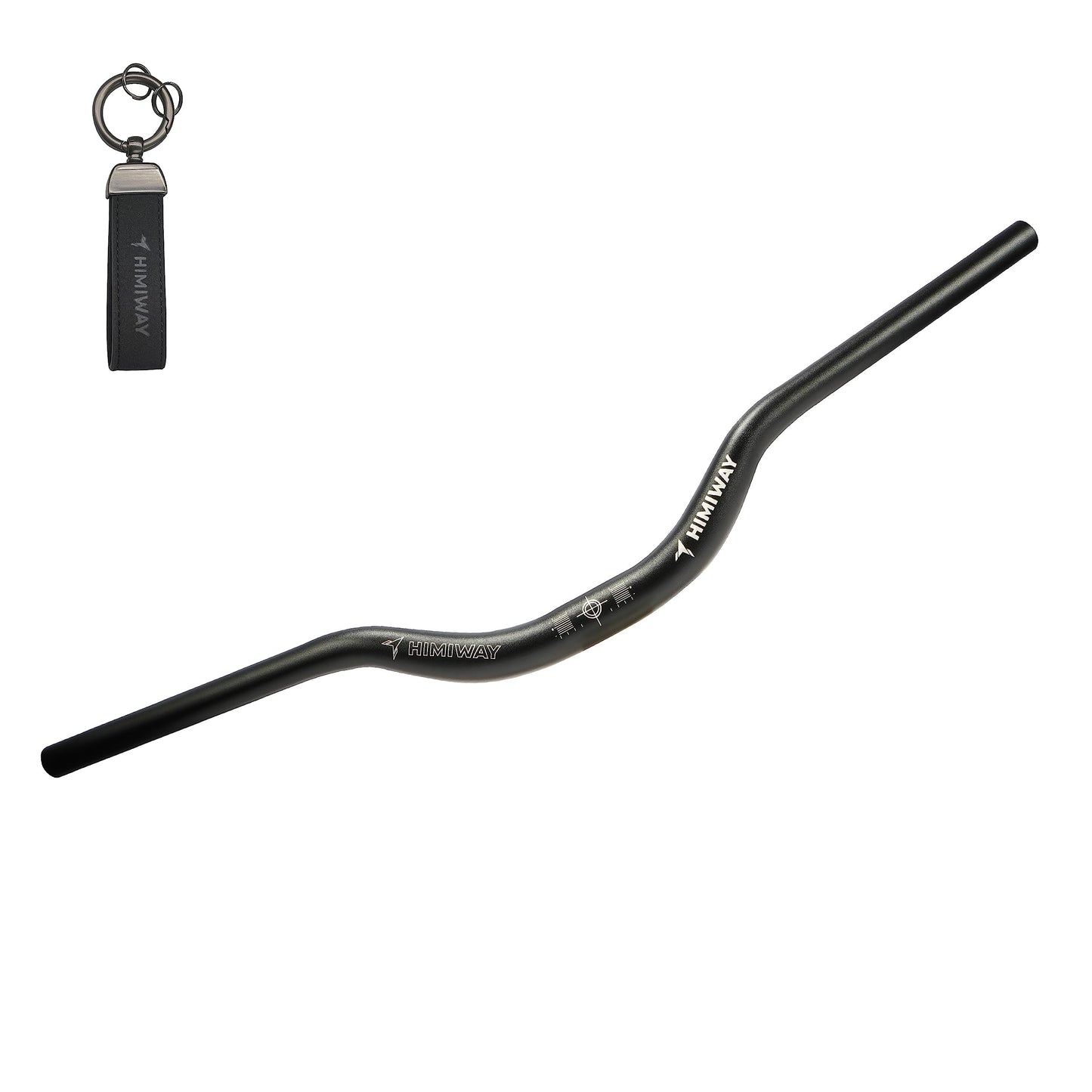 Himiway Mountain Bike Handlebars, Aluminum Alloy Riser Handlebar Mid Rise 50mm Diameter 31.8mm Length 720mm Extra Long Black Bicycle Handlebar for MTB, Road Bikes