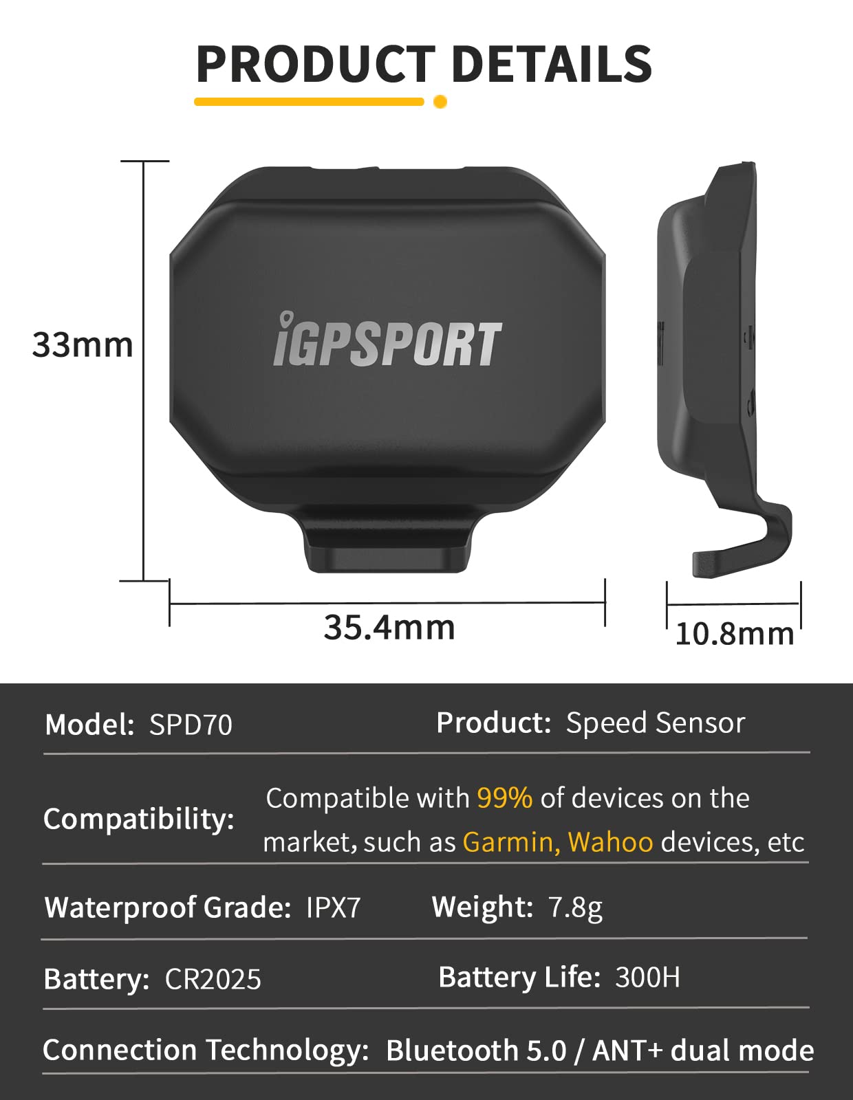 iGPSPORT BSC100S Bicycle/Bike Computer Wireless, 2.6 inch LCD Display Rechargeable Waterproof GPS Cycling Computer (BSC100S Set)