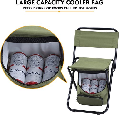 LEADALLWAY Fishing Chair with Cooler Bag and Fishing Rod Bag