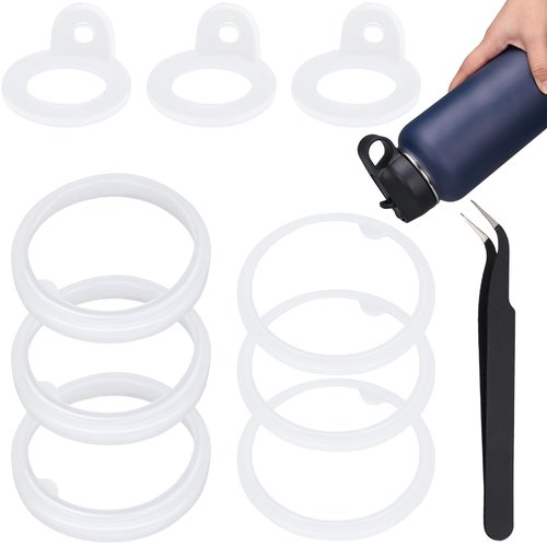 Dexspoeny 9Pcs Silicone Gasket with Tweezers Replacement for Takeya Lid Bottles, Water Bottle Gasket Replacement O Rings for Thermoflask 24oz/32oz/40oz/64oz Insulated Stainless Steel Water Bottle Lid