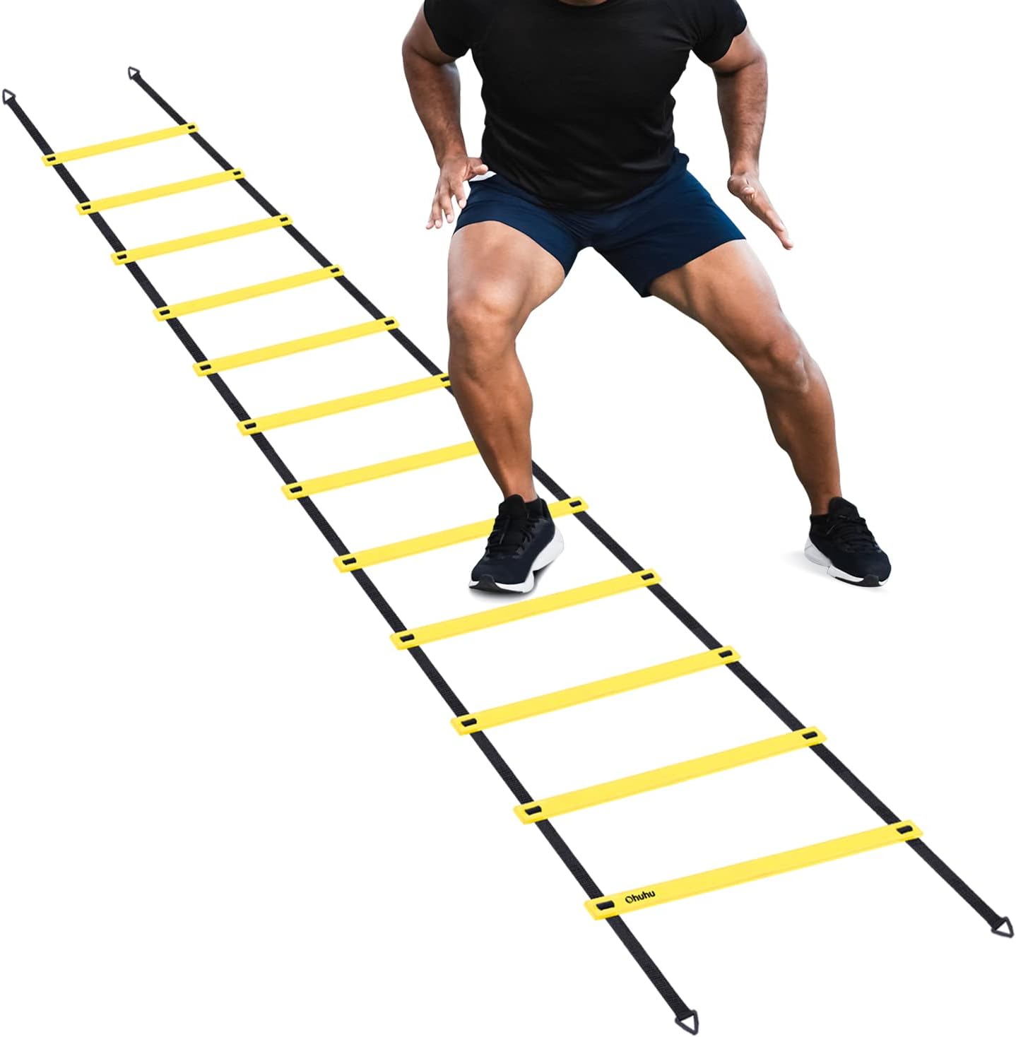 Agility Ladder Speed Training Set - 12 Rung 20ft Exercise Ladder for Soccer, Football & Boxing with Carry Bag