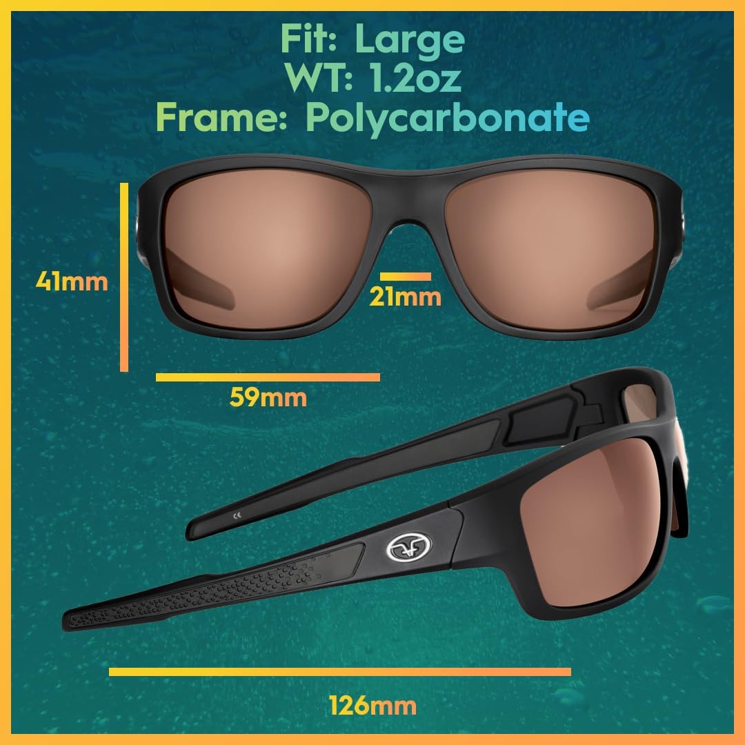 Flying Fisherman Down Sea Polarized Sunglasses with AcuTint UV Blocker for Fishing and Outdoor Sports