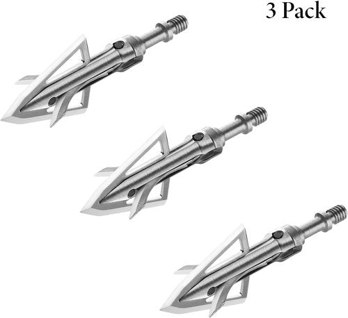 Bloodsport Gravedigger 4-Blade Hunting Hybrid Mechanical Broadhead with Cut-on-Contact Tip - 100 Grains | 1" Fixed 1.75" Mechanical Cutting Diameter | 3 Pack