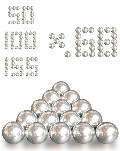 CCFREELIFE 50ct .68 Cal Self Defense Aluminum Balls, Fit for SD/LE T4E HDS HDR with Max Power for Training and Target Practice (7.3 Grams)