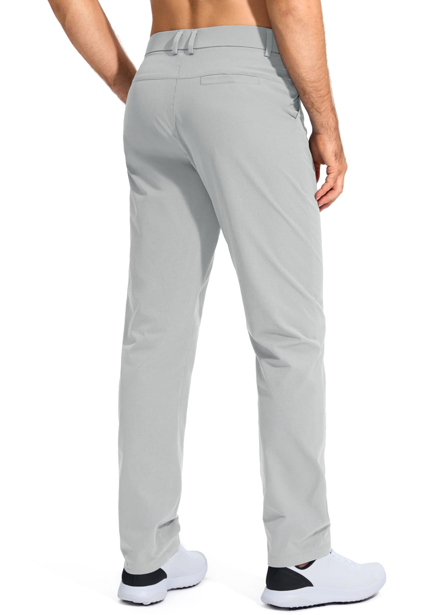 Pudolla Men's Golf Pants Mens Dress Pants Stretch Work Pants 30 Lightweight Quick Dry Slacks Casual Trousers with Pockets(Bright Gray 38Wx30L)