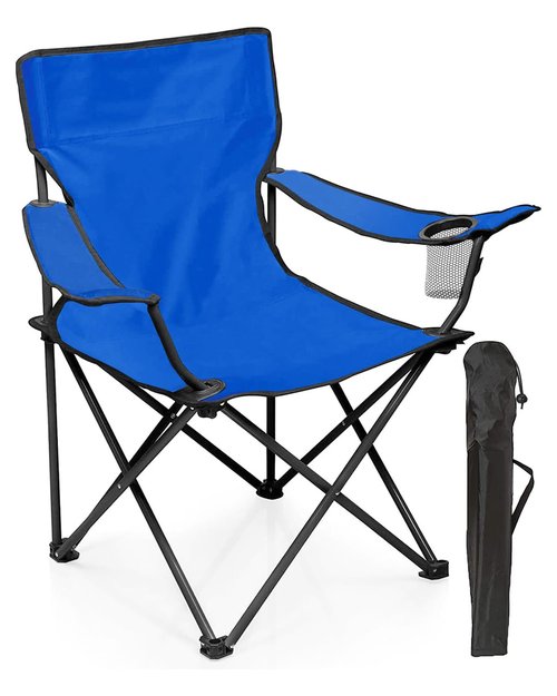 MOXTOYU Portable Camping Chairs Enjoy The Outdoors with a Versatile Folding Chair, Lightweight 2.2kg, Comfortable Beach Chair for Camping, Fishing, Parties, Barbecue,Blue