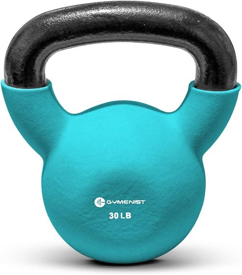 GYMENIST Kettlebell Fitness Iron Weights with Neoprene Coating Around The Bottom Half of The Metal Kettle Bell