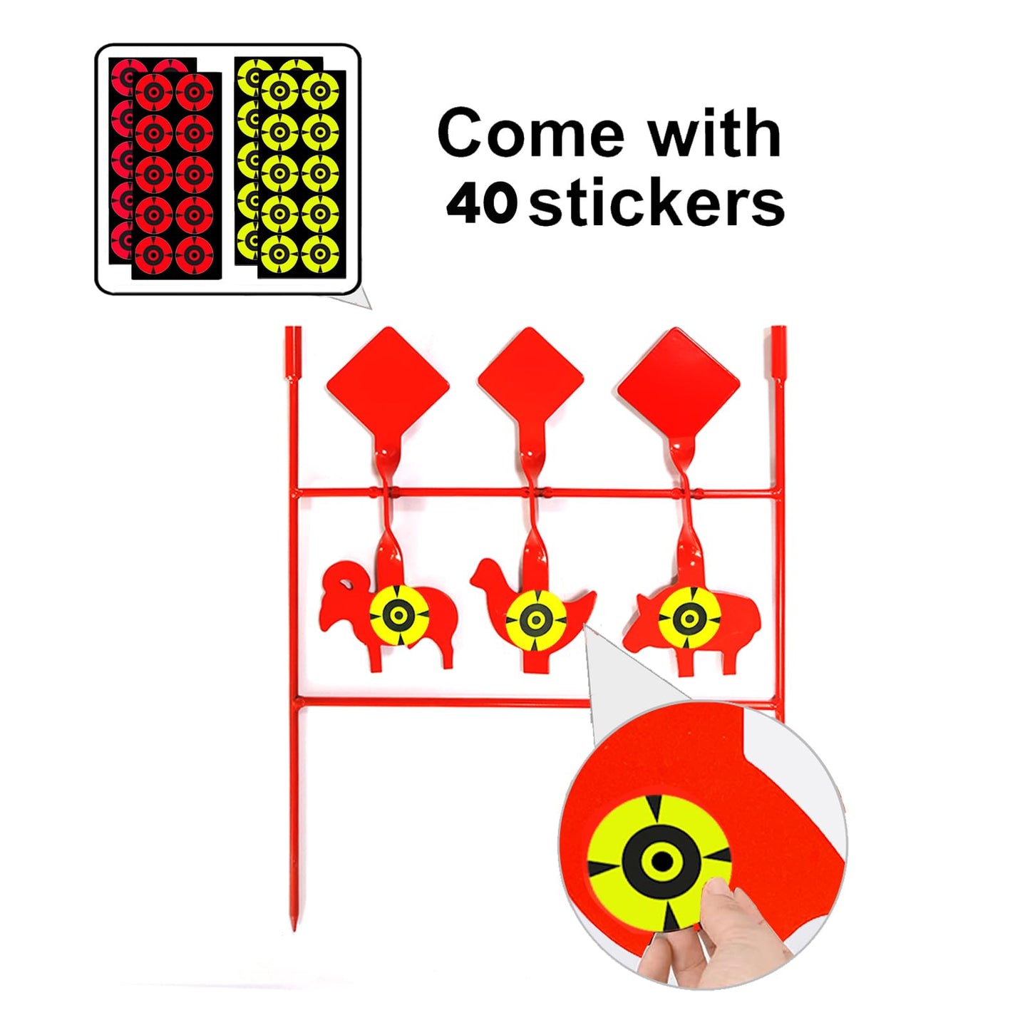 Atflbox Pellet Gun Target Animal Silhouette Heavy Metal Spinner Airgun BB Gun Shooting Target for Outdoor and Backyard, Rated for .177 .20 Caliber