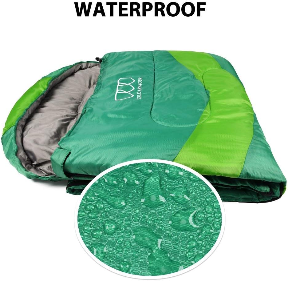 Gold Armour Sleeping Bag - Sleeping Bag for Indoor & Outdoor Use - Great for Kids, Boys, Girls, Teens & Adults. Ultralight and Compact Bags are Perfect for Hiking, Backpacking & Camping (OD Green)