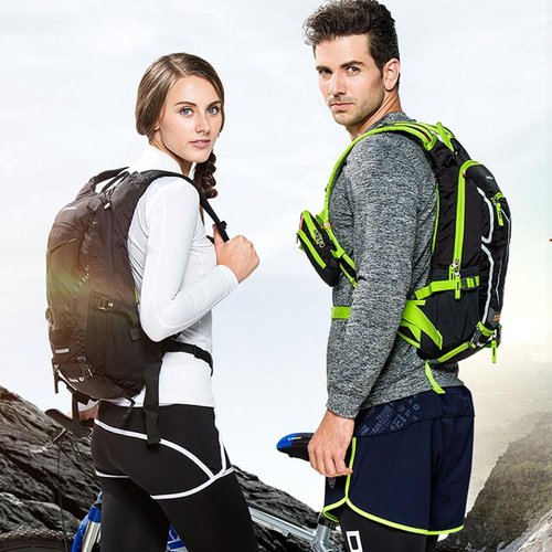 Outdoor Cycling Backpack, Bicycle Backpack, Water Bag Backpack, Mountain Hiking Backpack (Green, Single Backpack)
