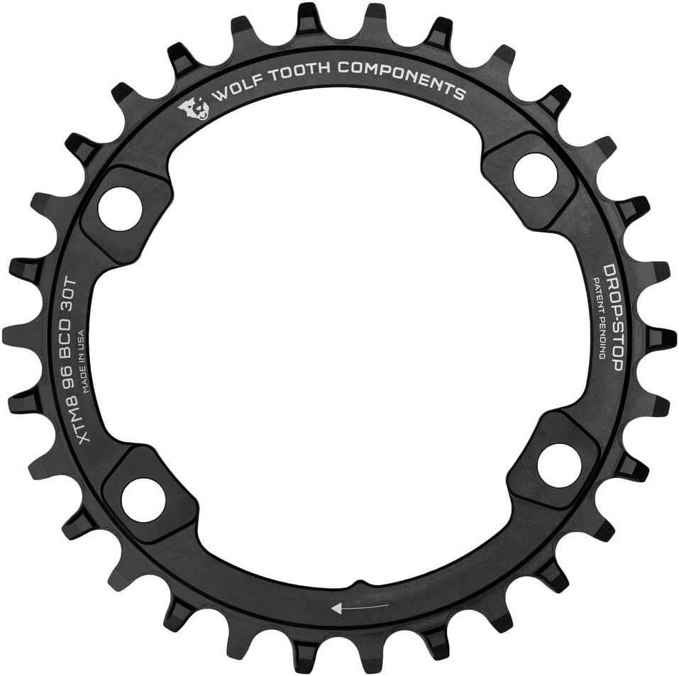 30t Wolf Tooth Drop Stop Chainring for 11-Speed Shimano XT/XTR Cranks - M8000