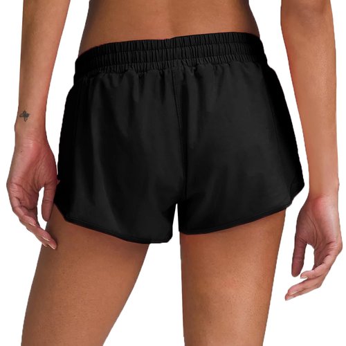 Husnainna Athletic Running Shorts for Women 2.5'' with Zipper Pockets and Mesh Liner Yoga Gym Workout H027-Black-D10L