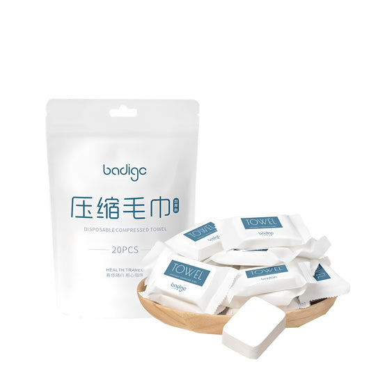 Travel Compressed Towel Tablets - Badigo Premium 110gsm Thickened Nonwoven Disposable Towels for Camping Gym Hiking Sports Outdoors Hand Face Body Portable Washcloths