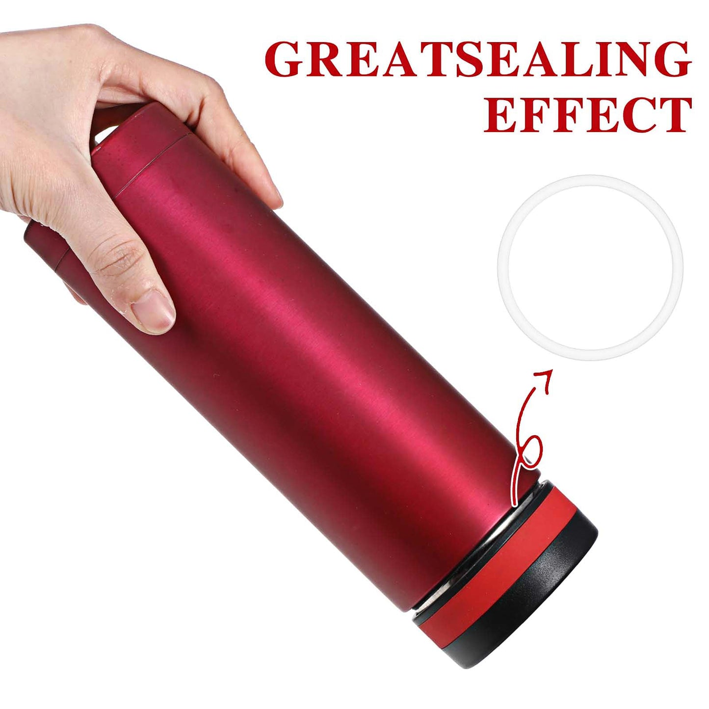 6 Pcs Water Bottle Gasket Replacement Silicone Seal O Rings Lid Replacement Wide Mouth Lid Water Bottle Leak Proof Compatible with Hydroflask Hydro Flask Replacement 2.2inch