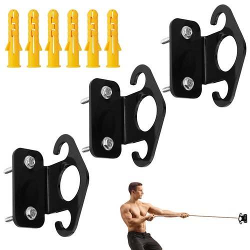 PEUTIER 3pcs Resistance Band Anchor, Wall Mount Workout Anchors Resistance Band Hooks with Screws Home Suspension Training Kit Accessories for Home Gym Workouts
