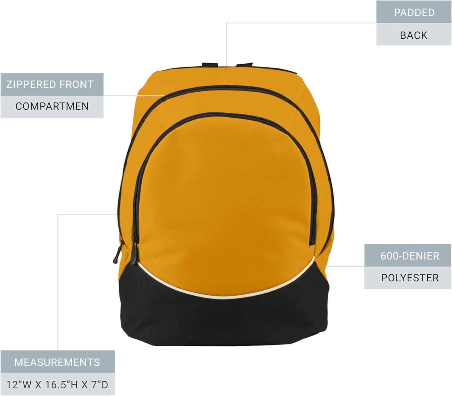 Tri-Color Large Backpack for Sports & Travel - Purple/Black/White by Augusta Sportswear