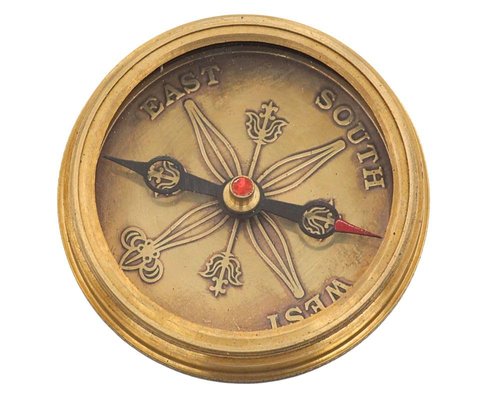 ROORKEE INSTRUMENTS INDIA Dream Chaser Compass in Leather Case- Graduation Day Gift, Motivational Gift for Son, Inspirational Gift to Daughter, Boy, Girl, Old Brass