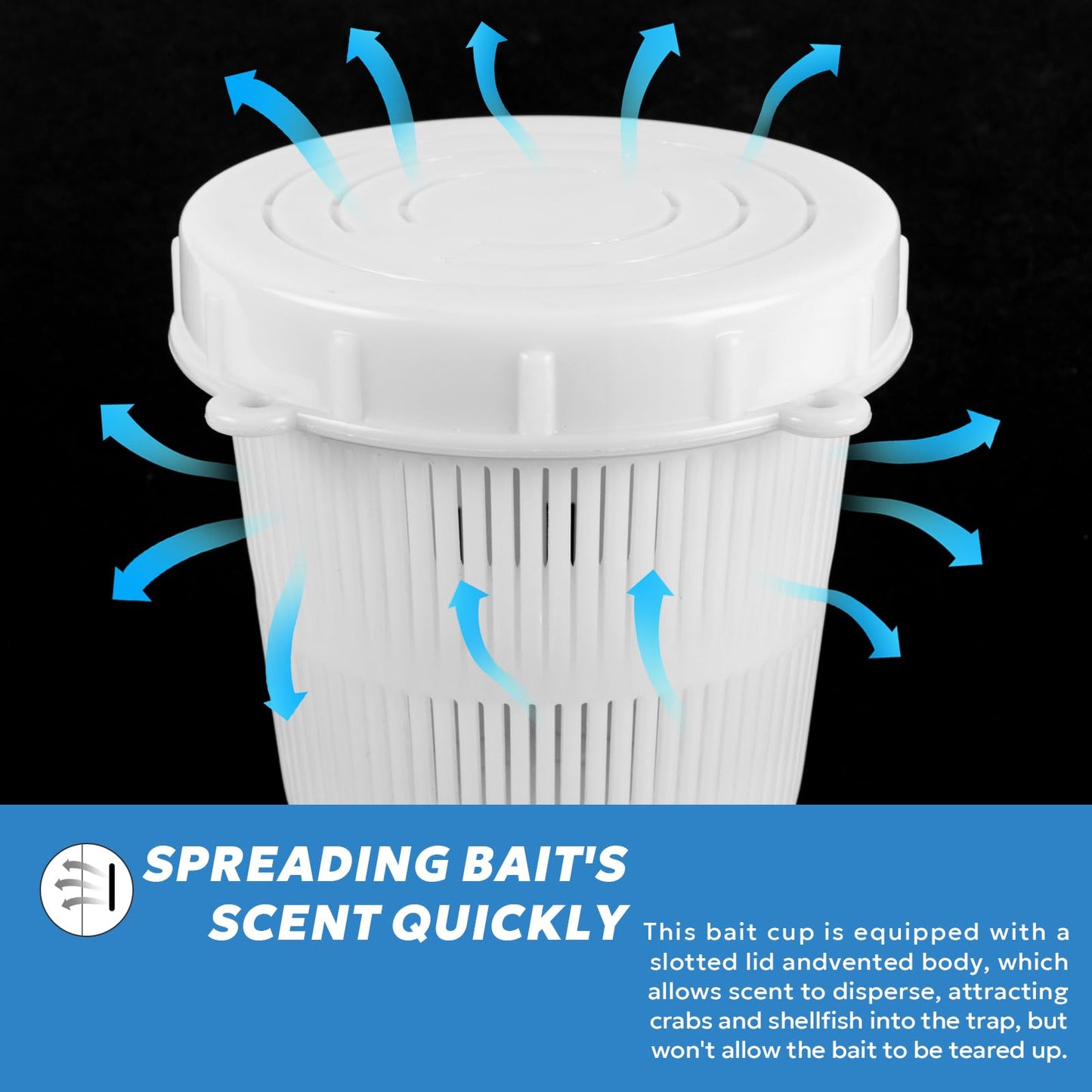 A1FISHER Plastic Vented Bait Jar Cup 1/2 Liter with Lid, White,3 Packs