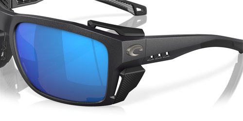 Costa Man Sunglasses Black Pearl Frame, Blue Mirror Lenses, 60MM