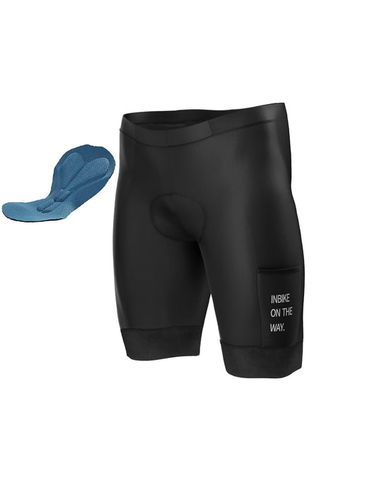 INBIKE Bike Shorts for Men, 3D Pad Shock-Absorbing Cycling Shorts, Lightweight Breathable Biking Bicycle Shorts with Pockets Quick Dry Black Medium