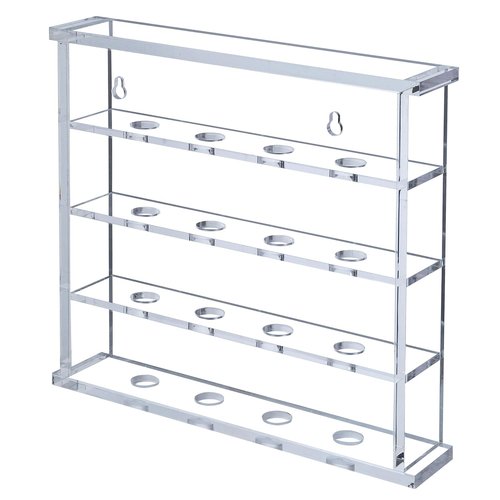 MyGift Premium Clear Acrylic Mountable 4 Tier Golf Ball Holder Showcase Rack, Wall Mounted Golf Ball Display Case Storage Cabinet Shelf, Holds 16 Balls
