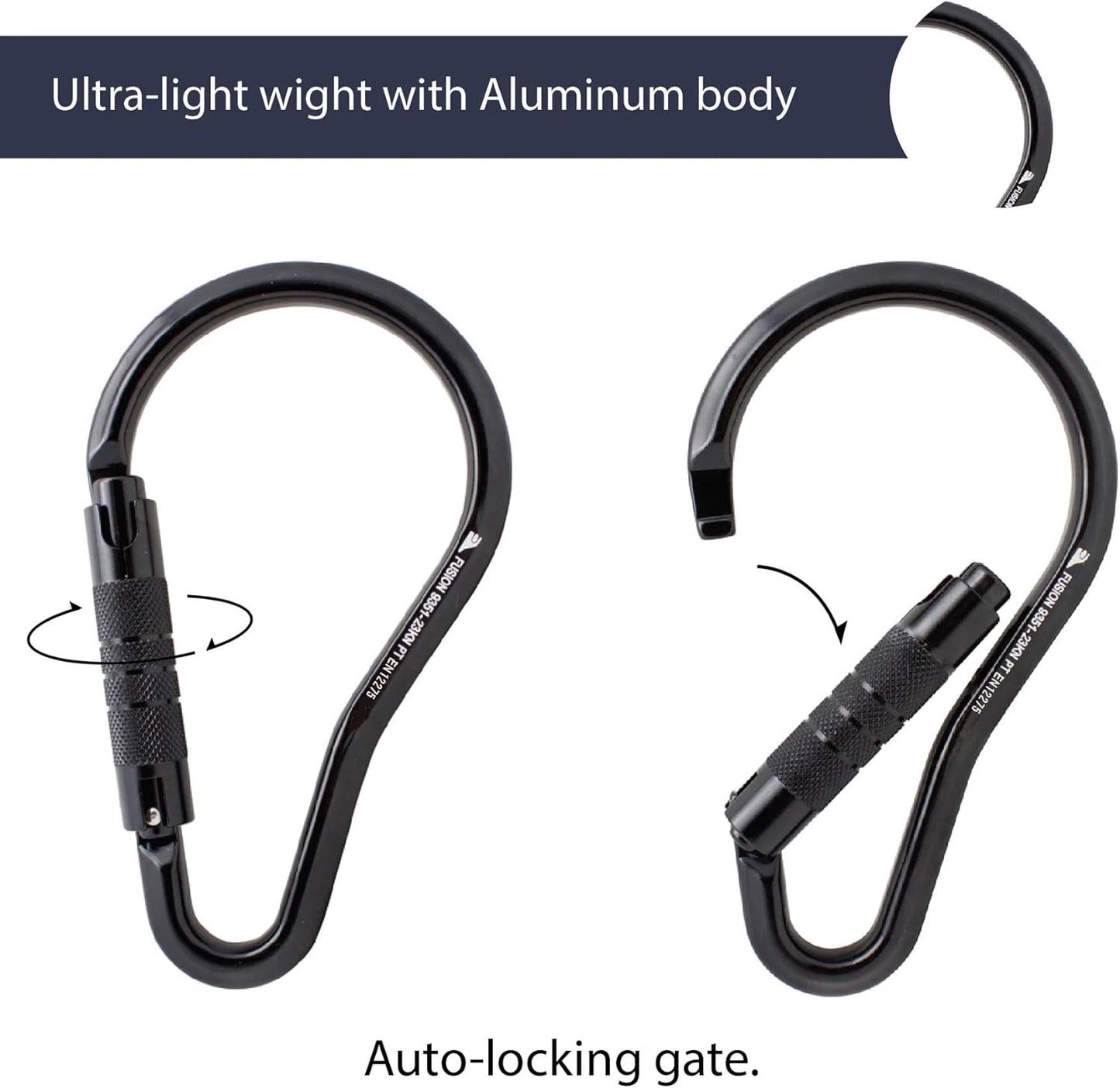 Fusion Climb Prima Alumn Auto Lock Ladder Hook Carabiner