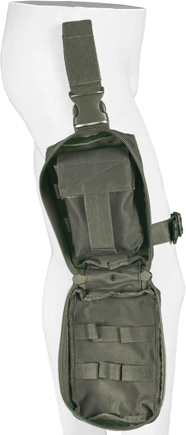 FOX OUTDOOR PRODUCTS Drop Leg First Responder System Pouch - Tactical Thigh & Belt Attach Accessory with Elastic Loops & Additional Rip Away Pouch