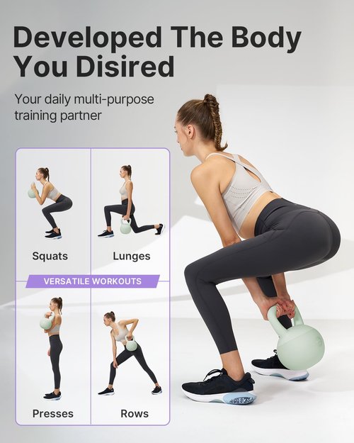 YOTTOY Soft Kettlebell,Kettlebell Anti-Slip Grip Weight for Home Workouts, Kettlebells Set Strength and Safety Guaranteed (Green, 10 LB)