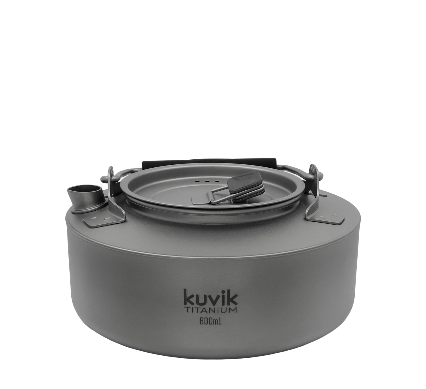 Kuvik Titanium Kettle 600ml (20.3 oz) - Ultralight and Compact Kettle for Backpacking, Camping, and Home