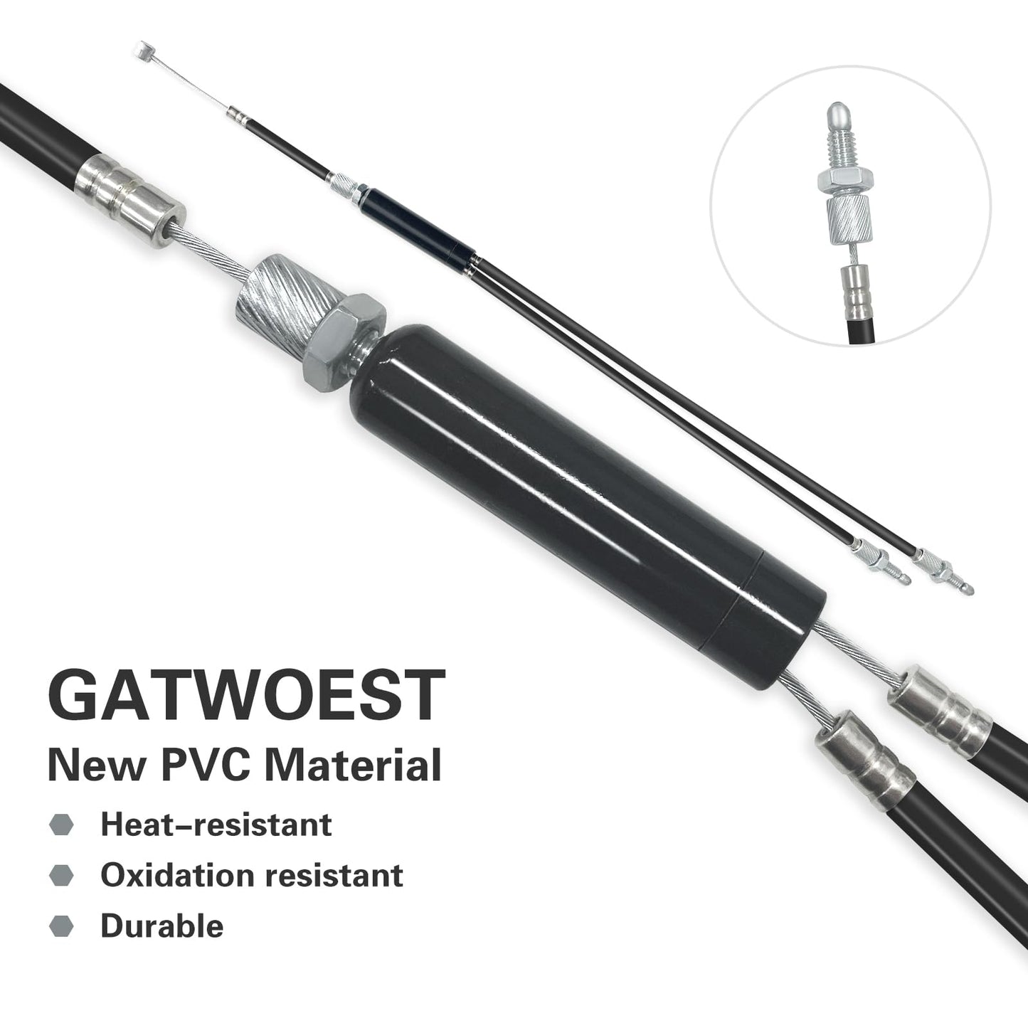 GATWOEST Pro-grade BMX Bike Gyro Brake Cables Front + Rear (Upper + Lower) with Spinner Rotor Full Kit Bmx Bicycle Brake Lines Set Cable Wire&Housing -Stable,Flexible and Long-lasting- Black