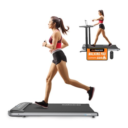 RunMaster Under Desk Treadmill - Portable 320lb Capacity, Quiet, Efficient, Installation Free, Space-Saving Jogging Machine That Transform Your Home/Office into a Fitness Hub Workout - Black