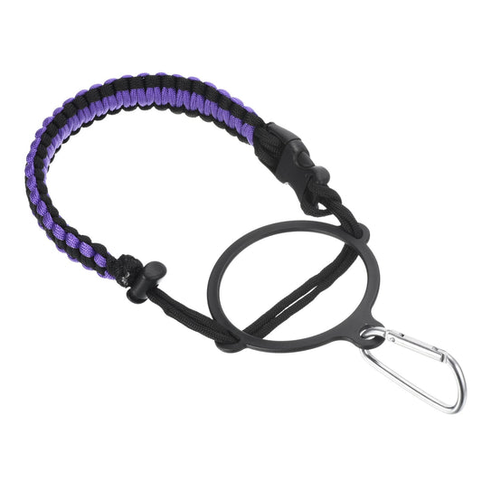 PATIKIL Paracord Handle, Lanyard Strap Carrier Water Bottle Handle Strap for 12oz to 64oz Wide Mouth Bottles, Black, Purple