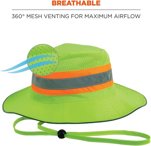 Ergodyne Chill Its 8935CT Cooling Ranger Sun Hat, PVA Cooling Relief, High Visibility, Reflective