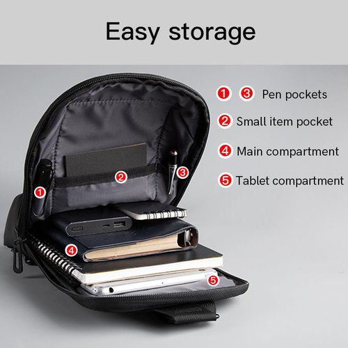 ZhaoCo Crossbody Backpack for Men Women Multipurpose Fashion Lightweight Chest Shoulder Bag Sling Bag For Cycling Holidays Party Travel Daypack Black
