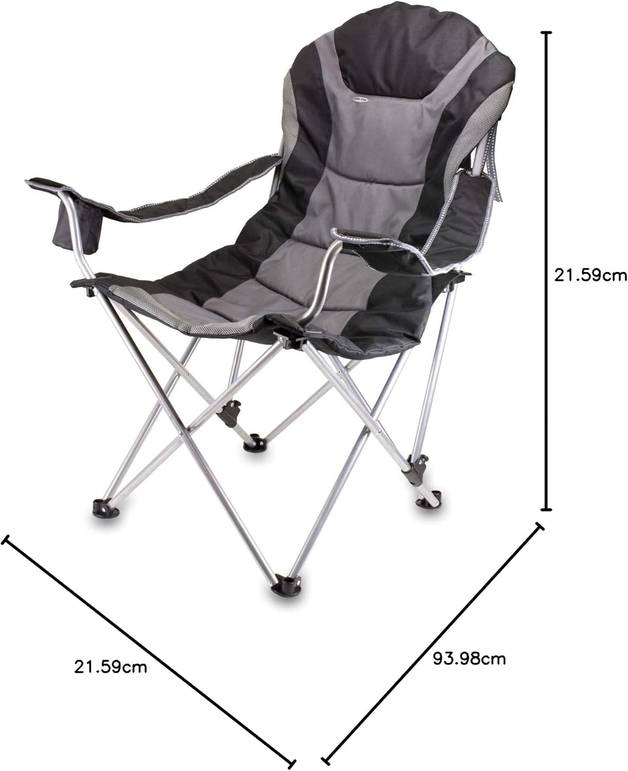 Picnic TIME Reclining Camp Chair, Beach Chair for Adults, Sports Chair with Carry Bag