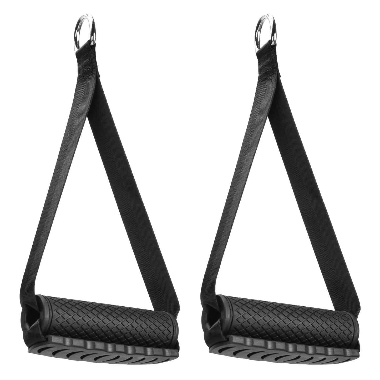 5-Way Hand-Grip/Ankle Cuffs Gym Handles Replacement for Bowflex Gym Fitness Handle,Resistance Bands Handles with Solid ABS Core Grips Fitness Strap Stirrup Handle Cable Attachment Silicon Grip, Black