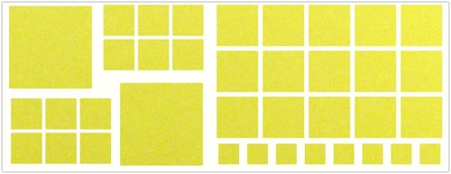 LiteMark Reflective Purple Assorted Square Sticker Decals for Helmets, Bicycles, Strollers, Wheelchairs and More (2 Inch, 1 Inch, 3/4 Inch, 1/2 Inch)