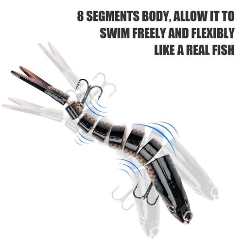 ReeMoo Fishing Lures for Bass, Topwater Fishing Lures, Multi Jointed Swimbaits, Lifelike Slow Sinking Swimming Bass Lures for Freshwater and Seawater Fishing Accessories