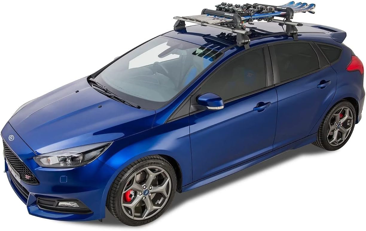 Universal Rhino-Rack Ski & Snowboard Carrier - Locking, Lightweight, Easy Mount for All Vehicles