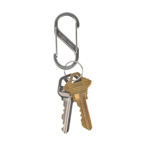 Nite Ize S-Biner Stainless Steel Dual Carabiner - Multi Purpose Dual Carabiner Clip - Great for Camping Supplies & Hiking Essentials - Secure Key Holder - Size 2, Stainless Steel (8 Pack)