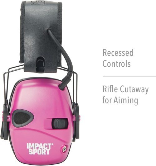 Howard Leight Impact Sport Electronic Shooting Earmuff, Youth/Small, Pink (R-02533)
