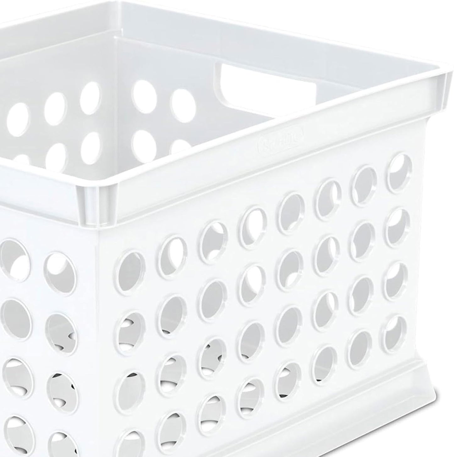 Sterilite Stackable Plastic Storage Crate Bin Organizer File Box with Handles for Home, Office, Dorm, Garage, or Utility Organization, Black, 6-Pack